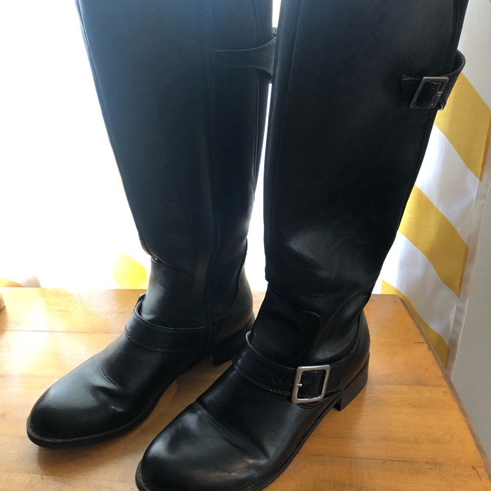 Life stride / tall black boots with zipper/ size 7